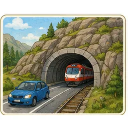 Illustration of people build tunnels for the question "Why do people build tunnels?"