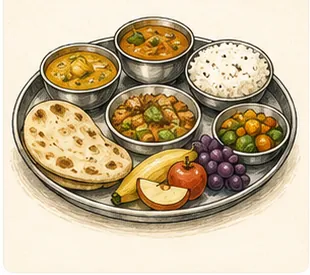 Illustration of people eat different foods for the question "Why do people eat different foods?"