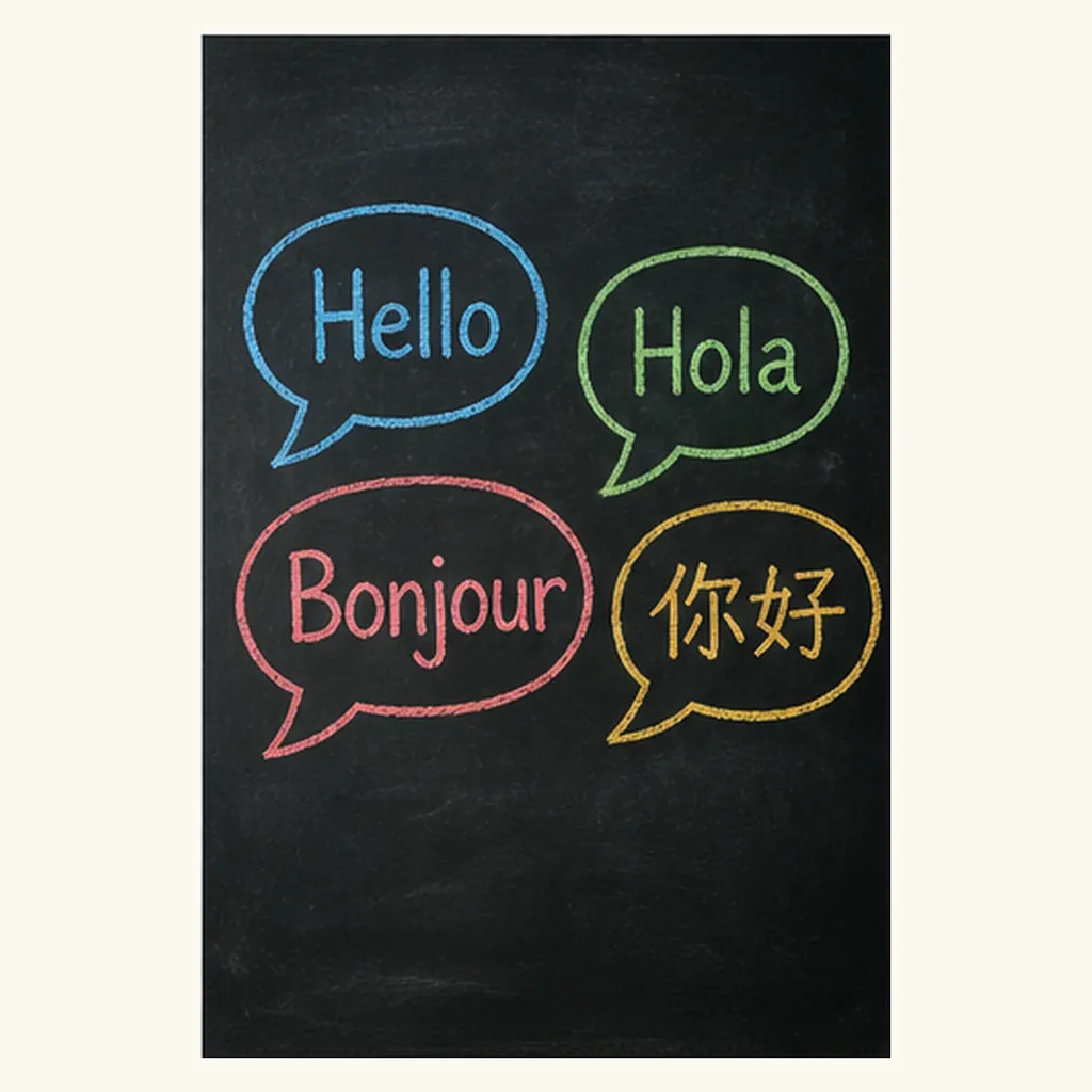 Illustration of people speak different languages for the question "Why do people speak different languages?"