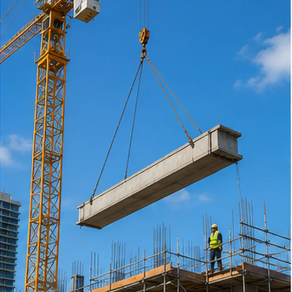 Illustration of a tall crane lift heavy beams without tipping over for the question "How does a tall crane lift heavy beams without tipping over?"
