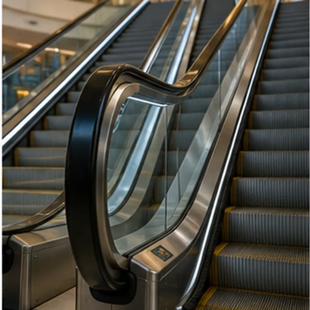 Illustration of an escalator's handrail move at exactly the same speed as the steps for the question "How does an escalator's handrail move at exactly the same speed as the steps?"