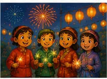 Illustration of people celebrate holidays for the question "Why do people celebrate holidays?"