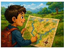 Illustration of maps help us for the question "How do maps help us?"