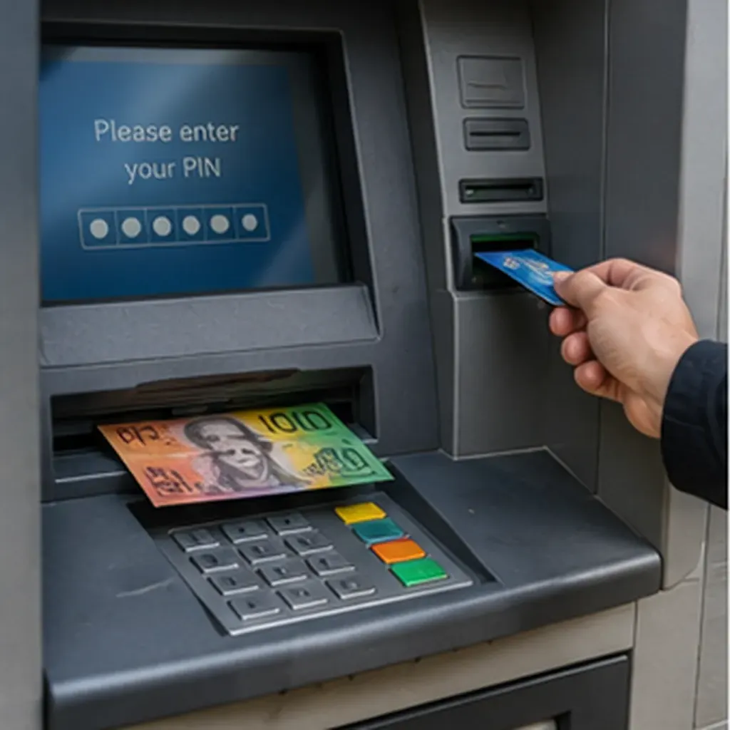 Illustration of a cash machine know how much money you have for the question "How does a cash machine know how much money you have?"