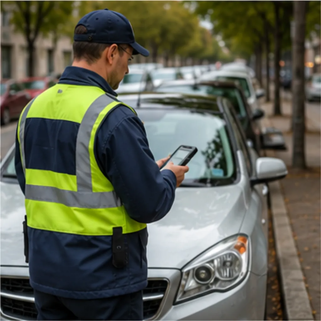Illustration of a traffic warden actually do all day around town for the question "What does a traffic warden actually do all day around town?"