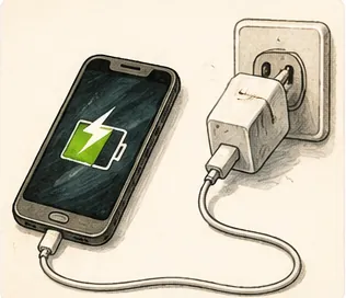 Illustration of phones need charging for the question "Why do phones need charging?"
