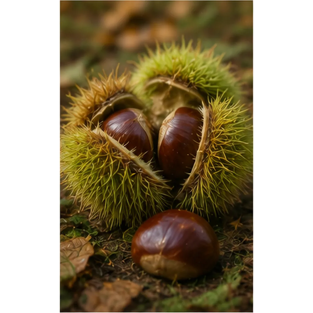 Illustration of chestnuts hide inside prickly shells for the question "Why do chestnuts hide inside prickly shells?"