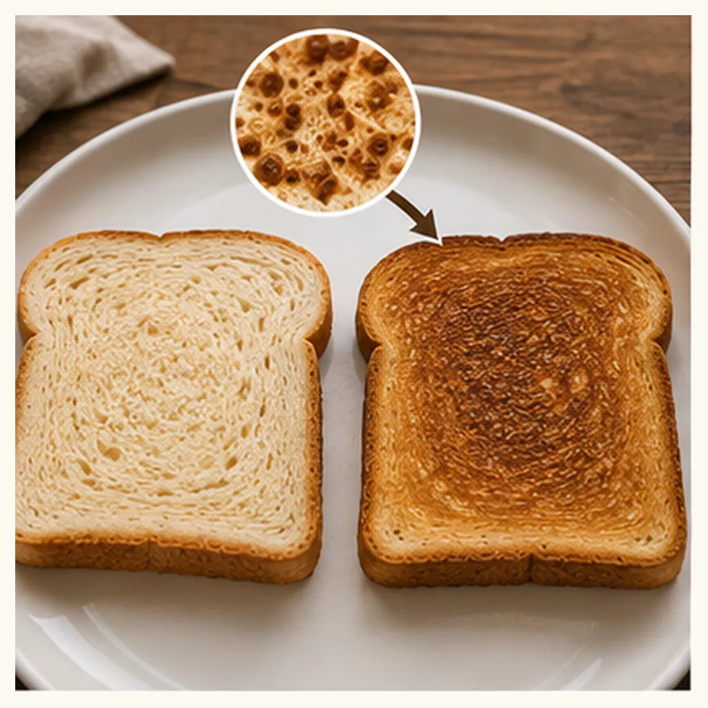 Illustration of toast turn brown for the question "Why does toast turn brown?"