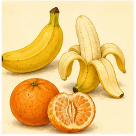 Illustration of some fruits have peels for the question "Why do some fruits have peels?"