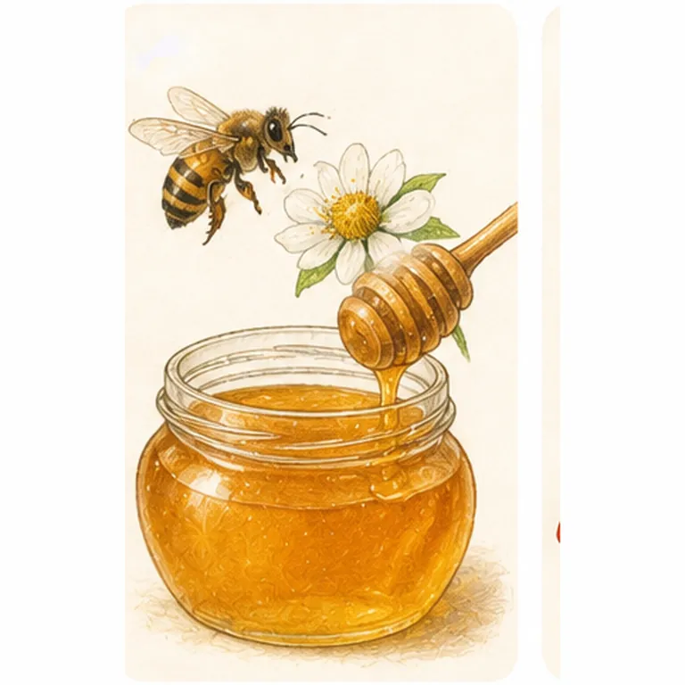 Illustration of honey made from for the question "What is honey made from?"