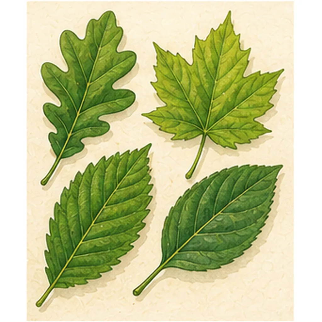 Illustration of some leaves have jagged edges for the question "Why do some leaves have jagged edges?"