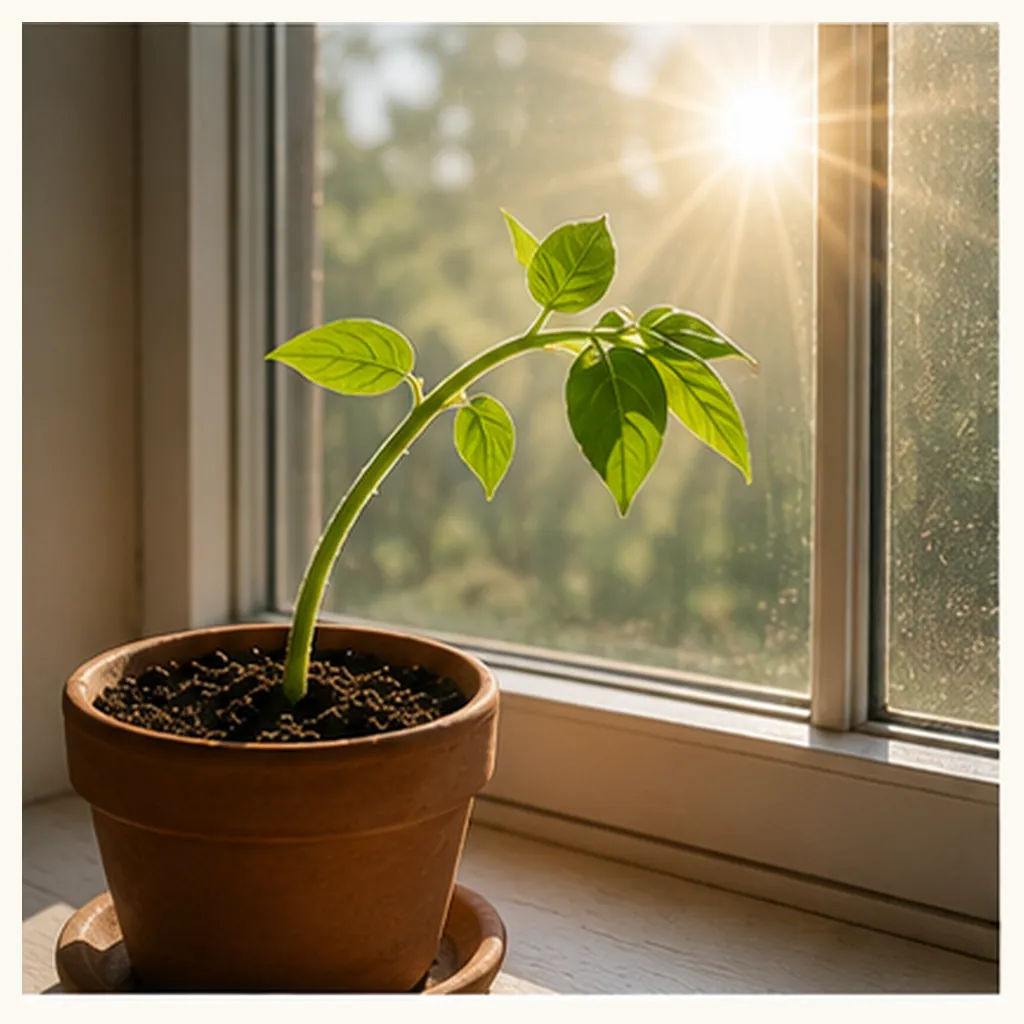 Illustration of plants bend toward light for the question "Why do plants bend toward light?"