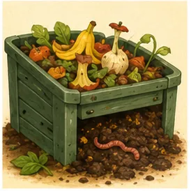 Illustration of compost for the question "What is compost?"