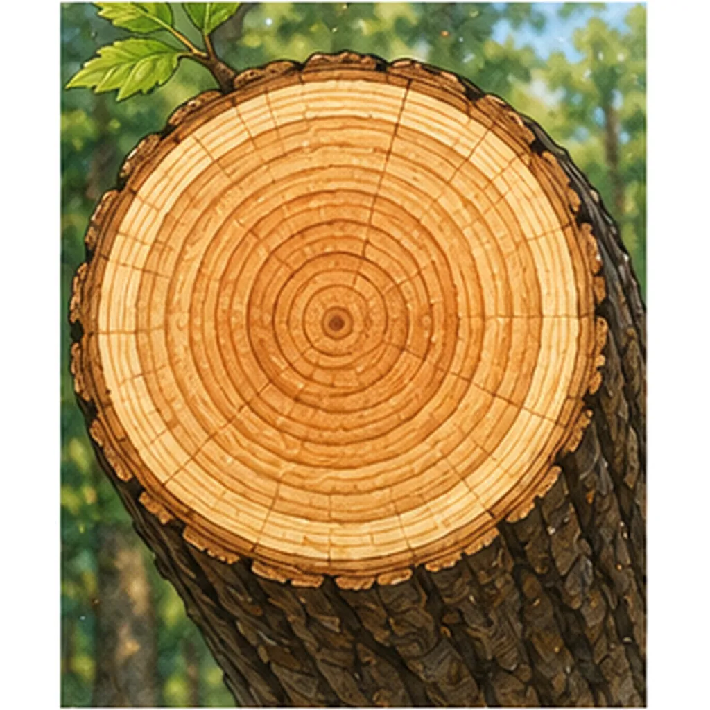 Illustration of trees have rings inside their trunks for the question "Why do trees have rings inside their trunks?"