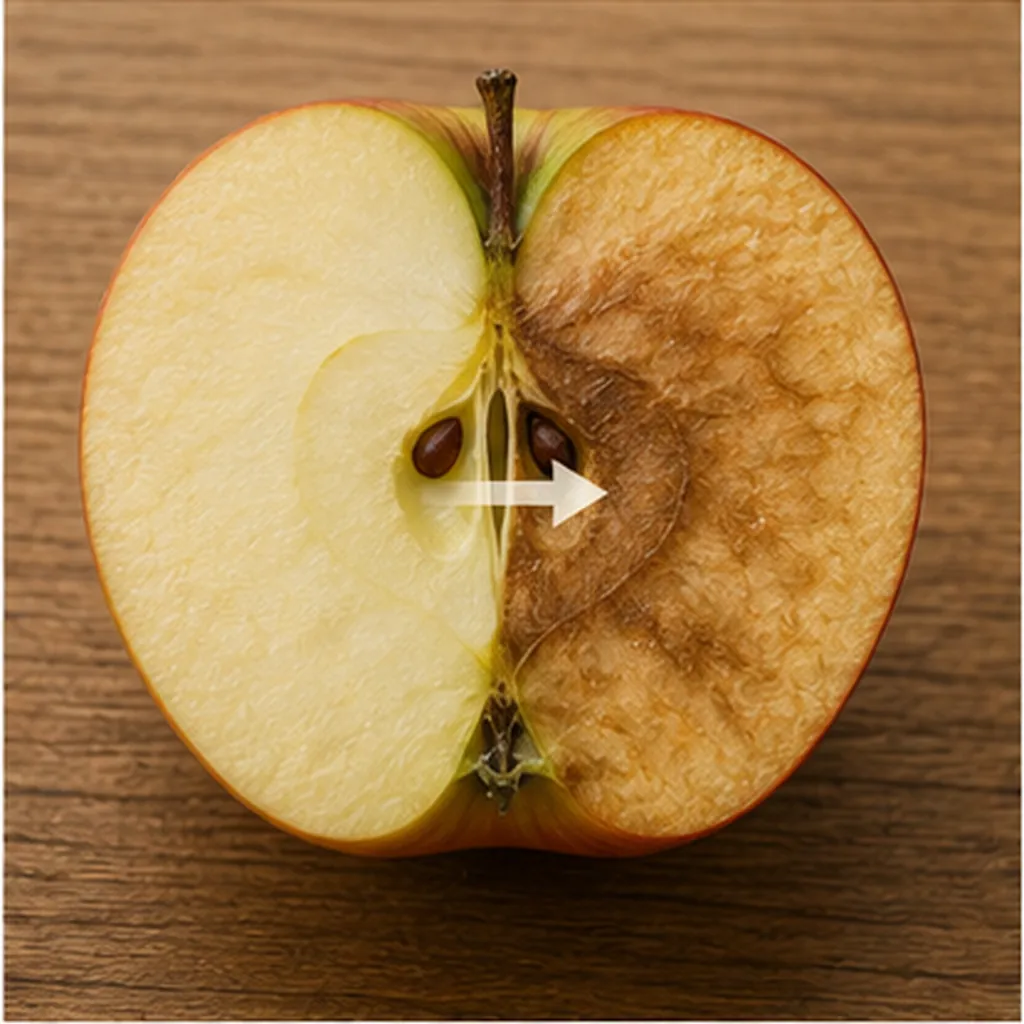 Illustration of apples turn brown for the question "Why do apples turn brown?"