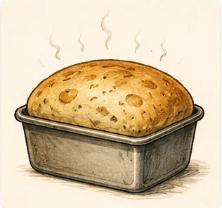 Illustration of bread rise for the question "Why does bread rise?"