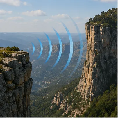 Illustration of echoes come back for the question "Why do echoes come back?"