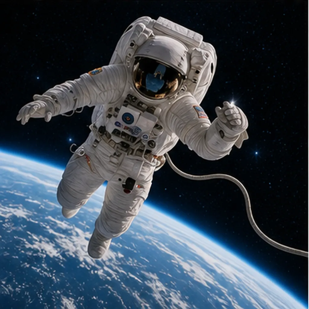 Illustration of astronauts float for the question "Why do astronauts float?"
