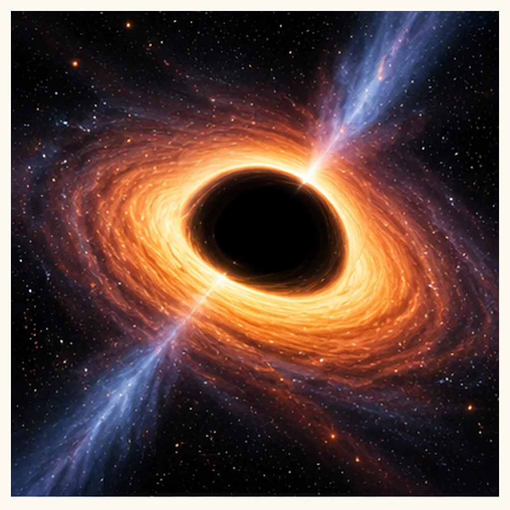 Illustration of a black hole for the question "What is a black hole?"