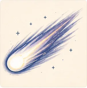 Illustration of comets have tails for the question "Why do comets have tails?"