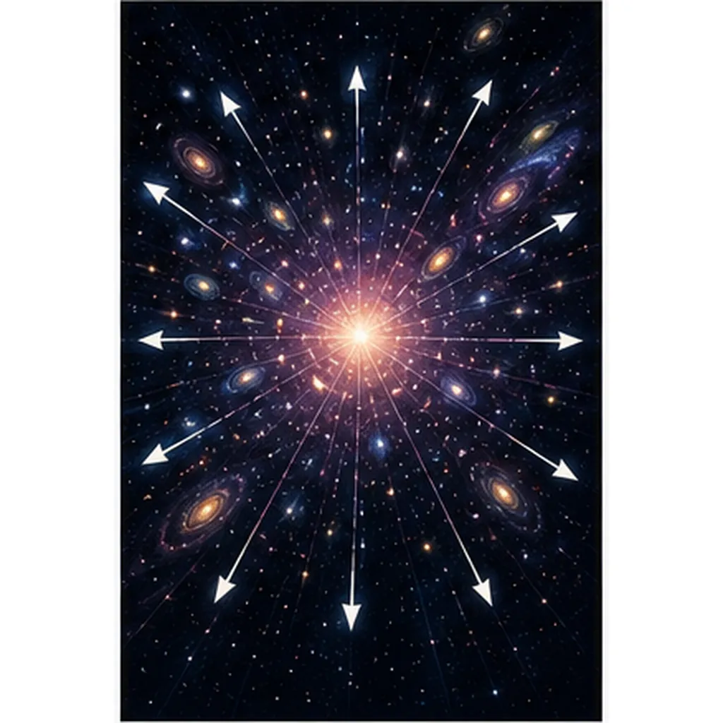 Illustration of the universe keep getting bigger for the question "Why does the universe keep getting bigger?"