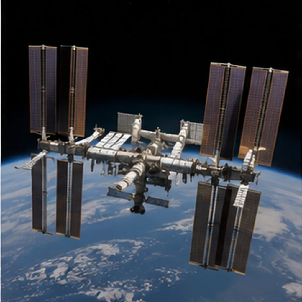 Illustration of the space station circle earth every 90 minutes for the question "Why does the space station circle Earth every 90 minutes?"
