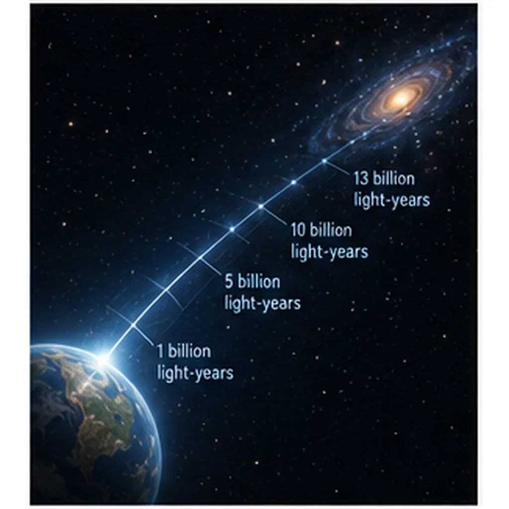 Illustration of old is the light from distant galaxies for the question "How old is the light from distant galaxies?"