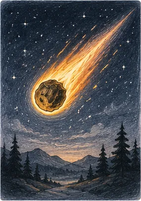 Illustration of meteors glow for the question "Why do meteors glow?"