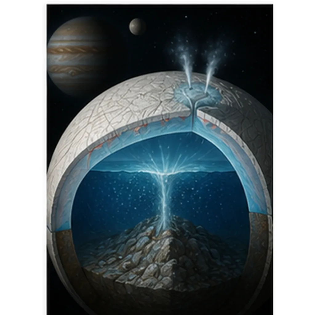 Illustration of moons sometimes have oceans under ice for the question "Why do moons sometimes have oceans under ice?"