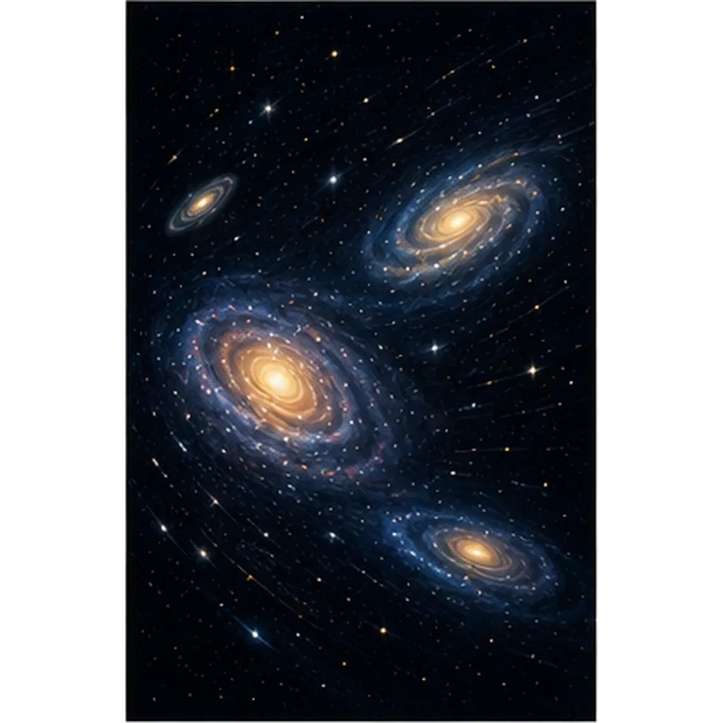 Illustration of galaxies always moving for the question "Why are galaxies always moving?"