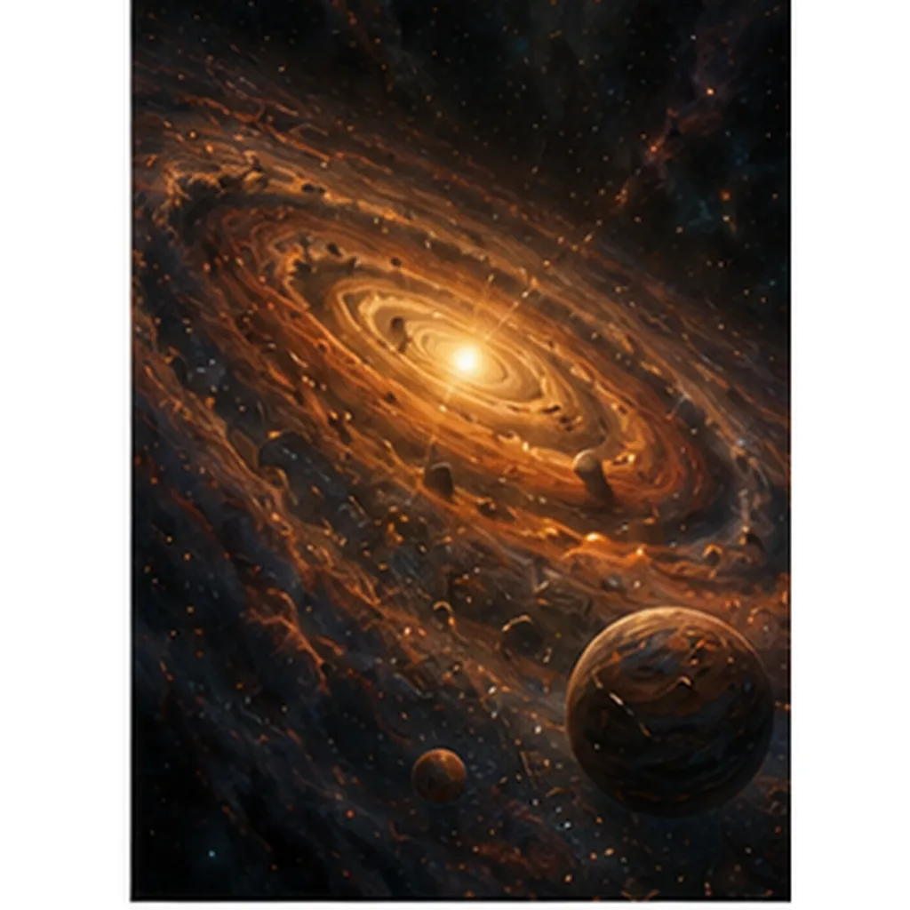Illustration of planets form from dust for the question "How do planets form from dust?"