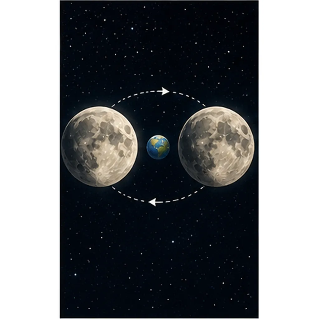 Illustration of we always see the same side of the moon for the question "Why do we always see the same side of the Moon?"