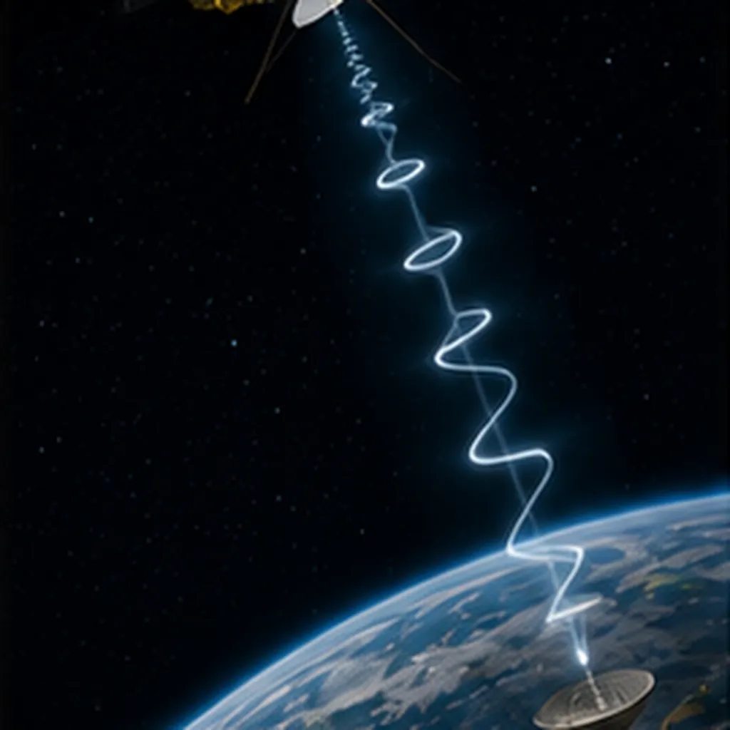 Illustration of spacecraft send pictures back to earth for the question "How do spacecraft send pictures back to Earth?"