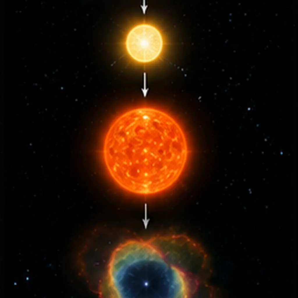 Illustration of stars change as they get older for the question "How do stars change as they get older?"